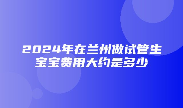 2024年在兰州做试管生宝宝费用大约是多少