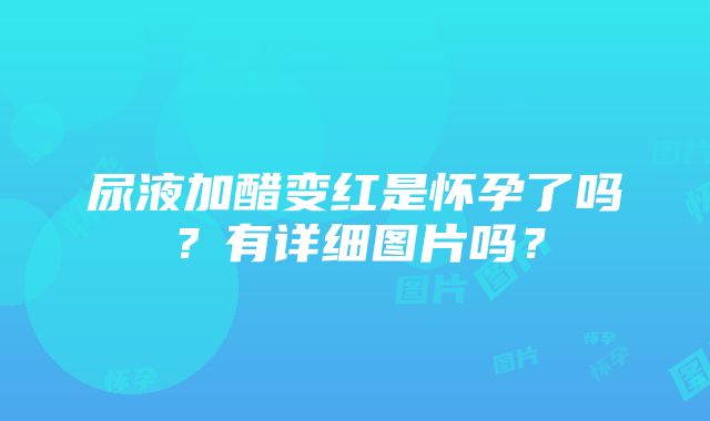 尿液加醋变红是怀孕了吗？有详细图片吗？