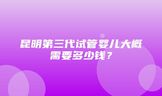 昆明第三代试管婴儿大概需要多少钱？