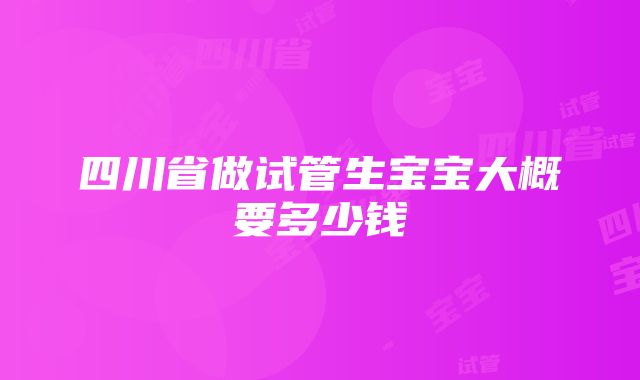 四川省做试管生宝宝大概要多少钱