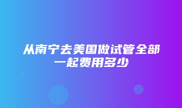 从南宁去美国做试管全部一起费用多少