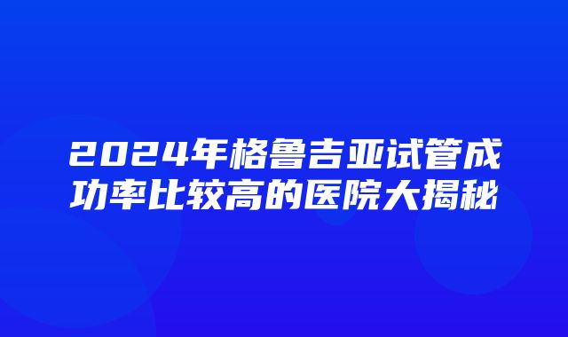 2024年格鲁吉亚试管成功率比较高的医院大揭秘