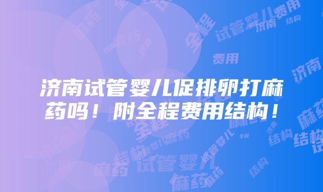 济南试管婴儿促排卵打麻药吗！附全程费用结构！