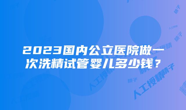 2023国内公立医院做一次洗精试管婴儿多少钱？