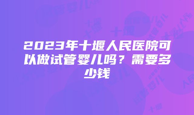 2023年十堰人民医院可以做试管婴儿吗？需要多少钱