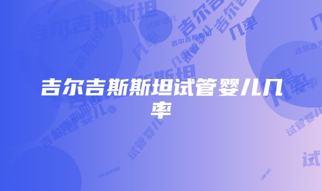 吉尔吉斯斯坦试管婴儿几率