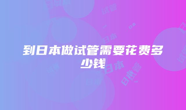 到日本做试管需要花费多少钱