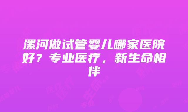 漯河做试管婴儿哪家医院好？专业医疗，新生命相伴