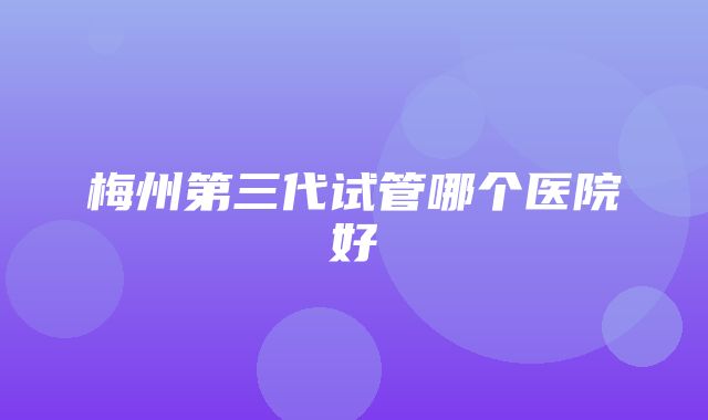 梅州第三代试管哪个医院好