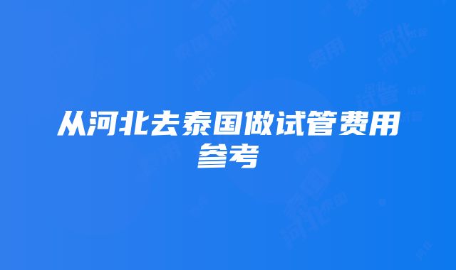 从河北去泰国做试管费用参考