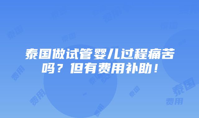 泰国做试管婴儿过程痛苦吗？但有费用补助！