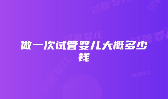 做一次试管婴儿大概多少钱