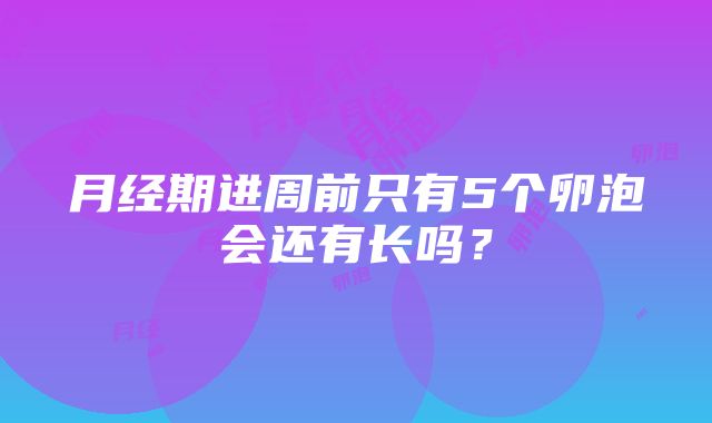 月经期进周前只有5个卵泡会还有长吗？