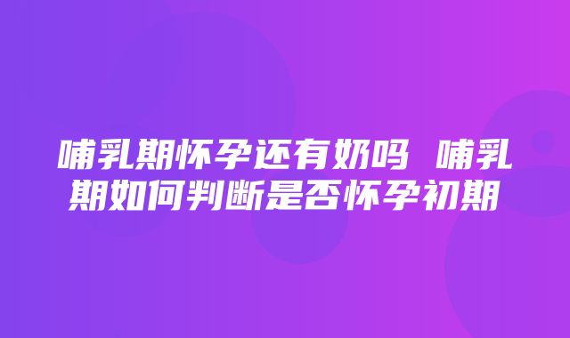 哺乳期怀孕还有奶吗 哺乳期如何判断是否怀孕初期