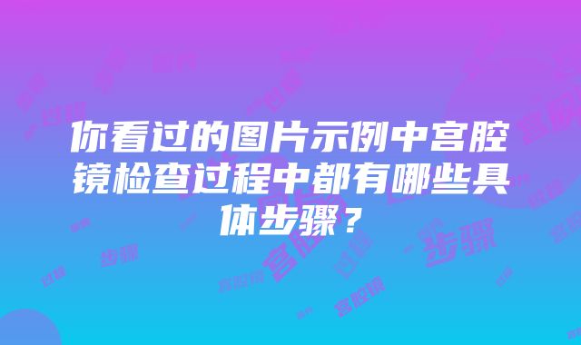 你看过的图片示例中宫腔镜检查过程中都有哪些具体步骤？