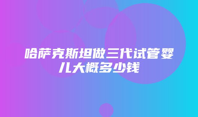 哈萨克斯坦做三代试管婴儿大概多少钱