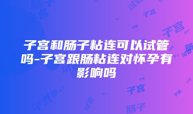 子宫和肠子粘连可以试管吗-子宫跟肠粘连对怀孕有影响吗