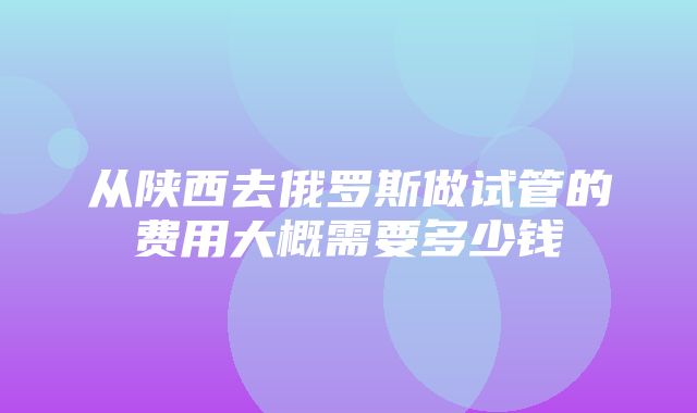 从陕西去俄罗斯做试管的费用大概需要多少钱