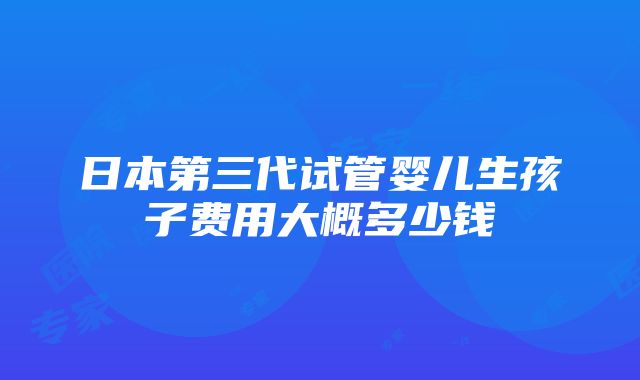 日本第三代试管婴儿生孩子费用大概多少钱