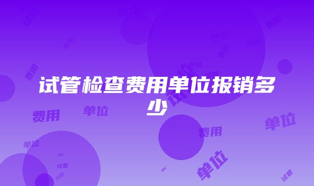 试管检查费用单位报销多少