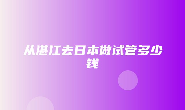 从湛江去日本做试管多少钱