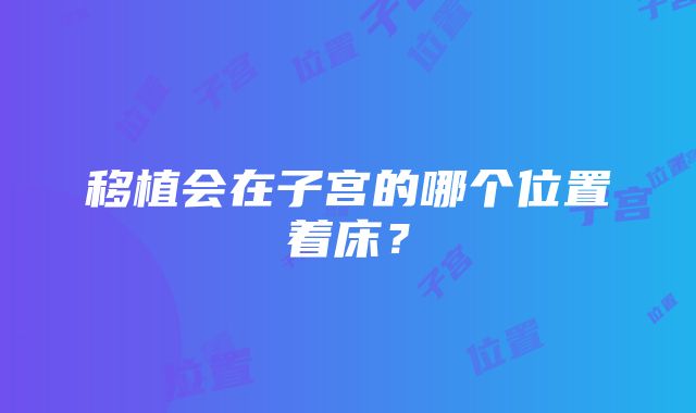 移植会在子宫的哪个位置着床？