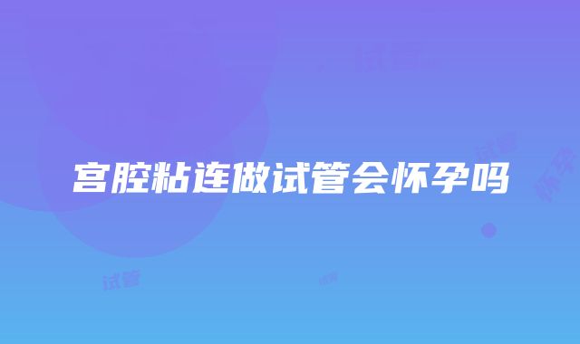 宫腔粘连做试管会怀孕吗