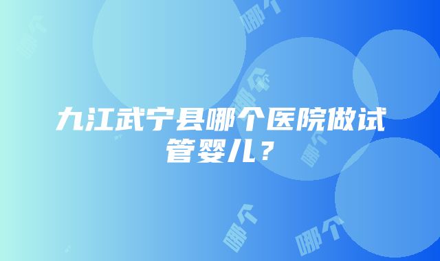 九江武宁县哪个医院做试管婴儿？