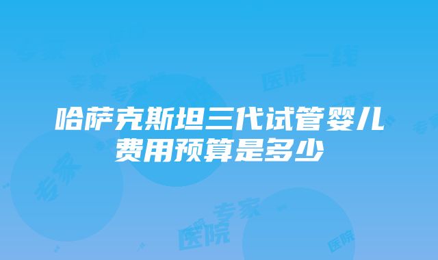 哈萨克斯坦三代试管婴儿费用预算是多少