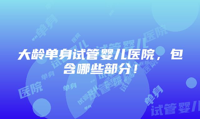 大龄单身试管婴儿医院，包含哪些部分！