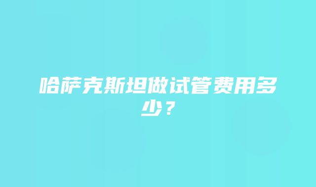 哈萨克斯坦做试管费用多少？