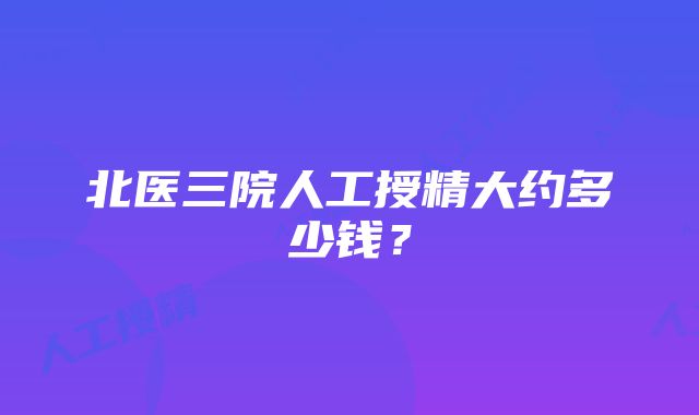 北医三院人工授精大约多少钱？