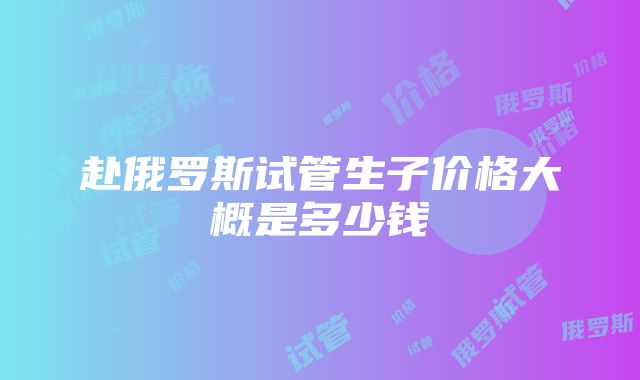 赴俄罗斯试管生子价格大概是多少钱