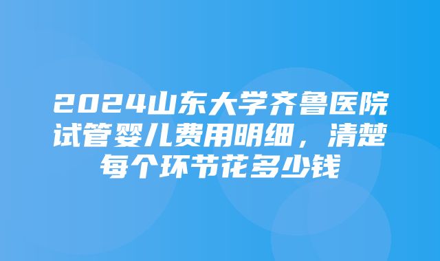 2024山东大学齐鲁医院试管婴儿费用明细，清楚每个环节花多少钱