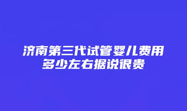 济南第三代试管婴儿费用多少左右据说很贵