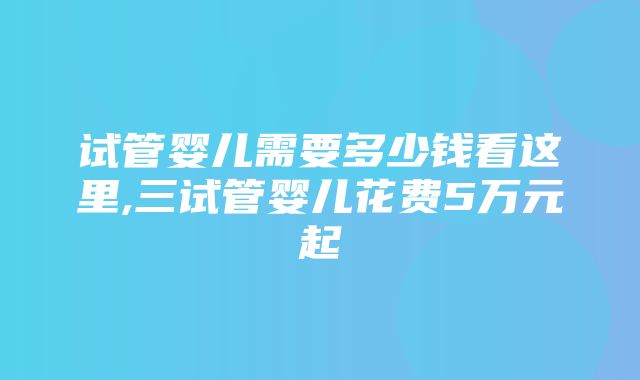 试管婴儿需要多少钱看这里,三试管婴儿花费5万元起