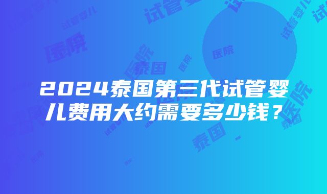 2024泰国第三代试管婴儿费用大约需要多少钱？