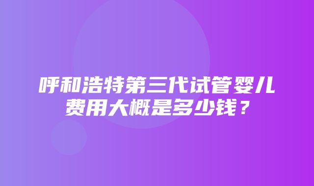 呼和浩特第三代试管婴儿费用大概是多少钱？