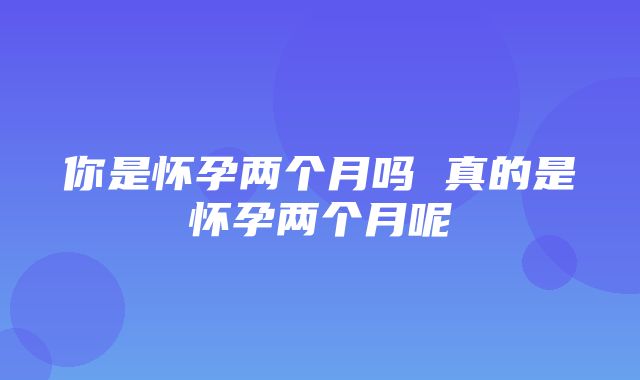 你是怀孕两个月吗 真的是怀孕两个月呢