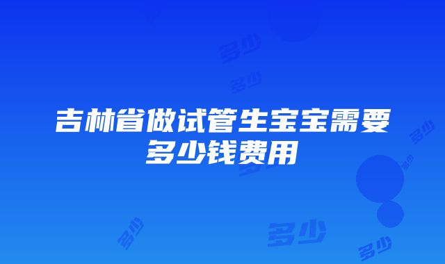 吉林省做试管生宝宝需要多少钱费用