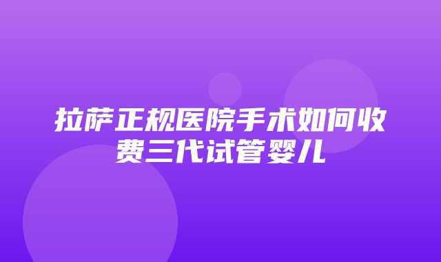 拉萨正规医院手术如何收费三代试管婴儿