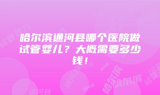 哈尔滨通河县哪个医院做试管婴儿？大概需要多少钱！