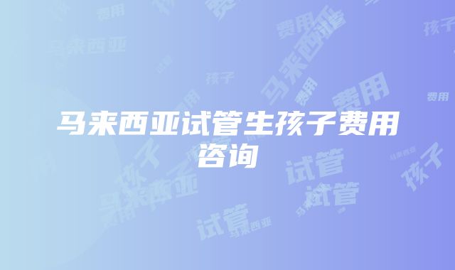 马来西亚试管生孩子费用咨询