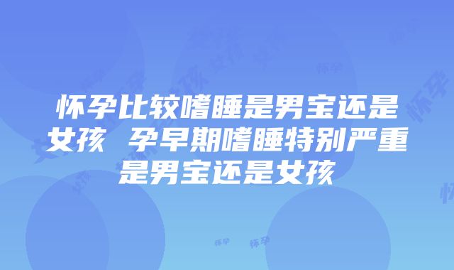 怀孕比较嗜睡是男宝还是女孩 孕早期嗜睡特别严重是男宝还是女孩