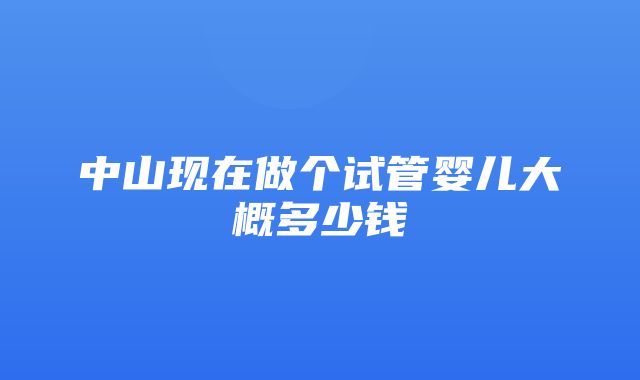 中山现在做个试管婴儿大概多少钱