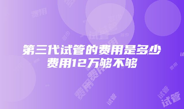 第三代试管的费用是多少费用12万够不够