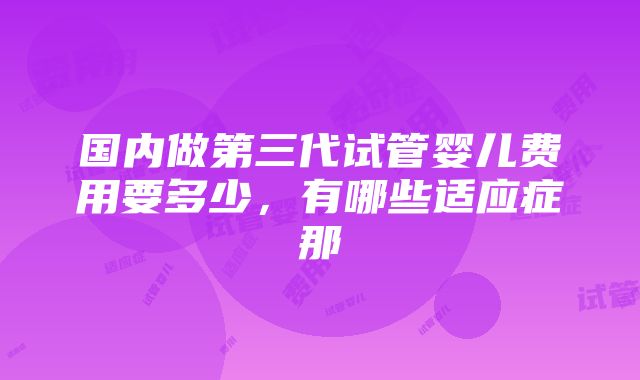 国内做第三代试管婴儿费用要多少，有哪些适应症那