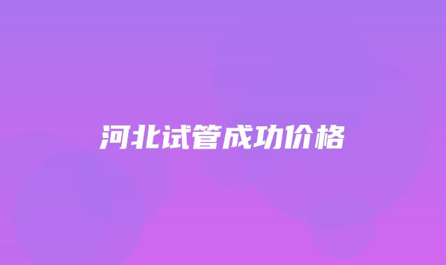 河北试管成功价格