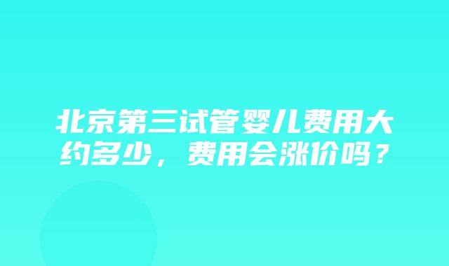 北京第三试管婴儿费用大约多少，费用会涨价吗？