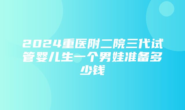 2024重医附二院三代试管婴儿生一个男娃准备多少钱